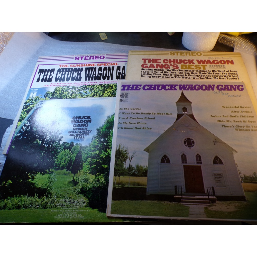 Chuck Wagon Gang Vinyl Record Lot 4 LP Southern Gospel Sunshine Special Heaven